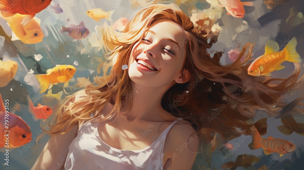 Beautiful young woman incorporating lagom into her creative pursuits, finding joy in the process rather than excess. Beautiful young woman incorporating lagom into her creative pursuits, finding joy in the process rather than excess.