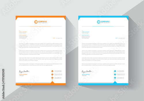 Corporate letterhead template,  Modern letterheads templates design for your business and project, Vector illustration