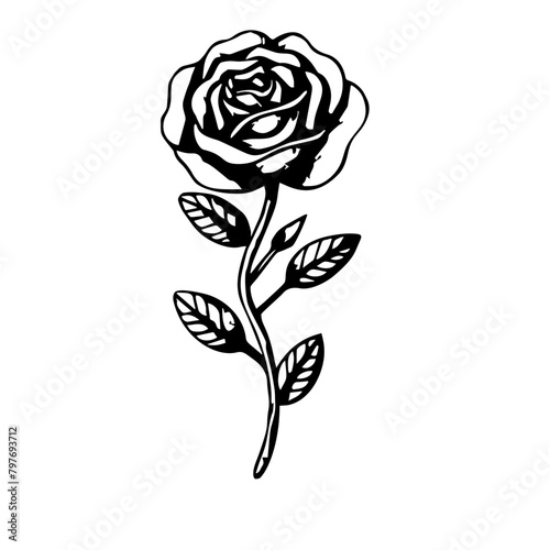 Beautiful seamless rose flowers and leaves pattern 