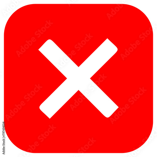 Square red cross mark