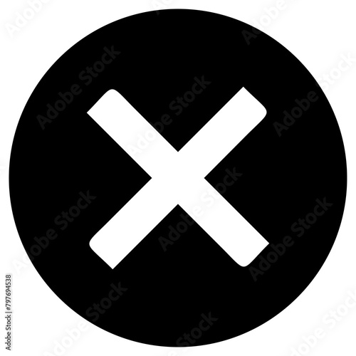 Round Black Cross Mark 