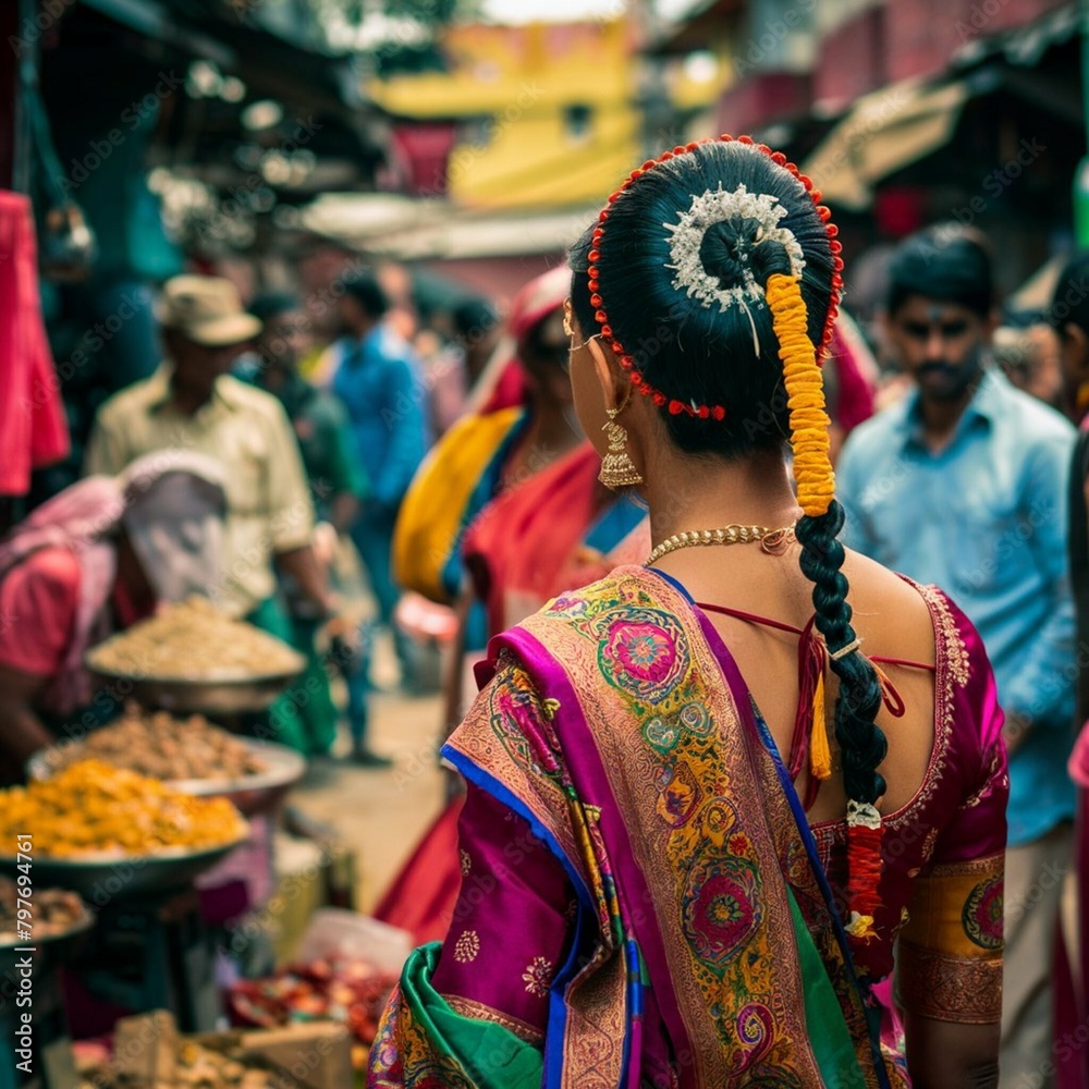인도여행, 인도의 전통 의상을 입은 인도여성