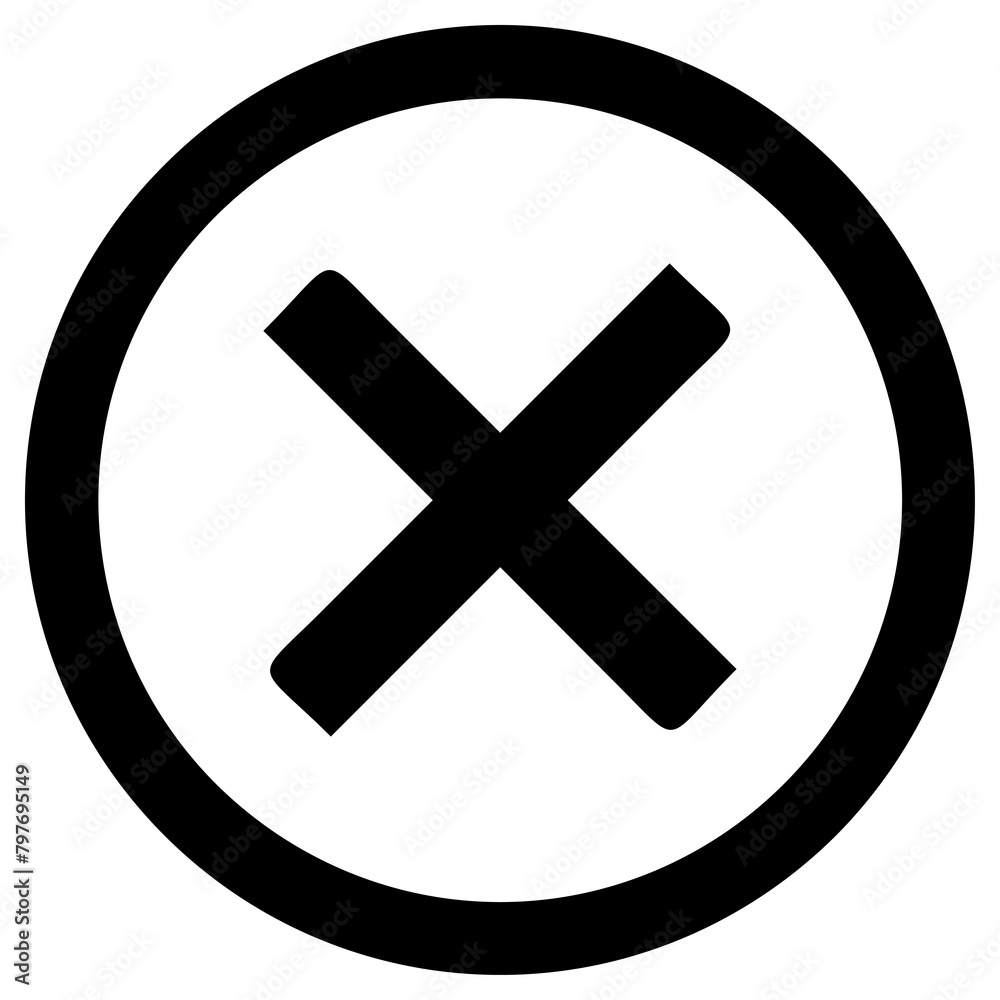 Black Cross Mark with Round Outline
Black Cross Mark with Round Outline