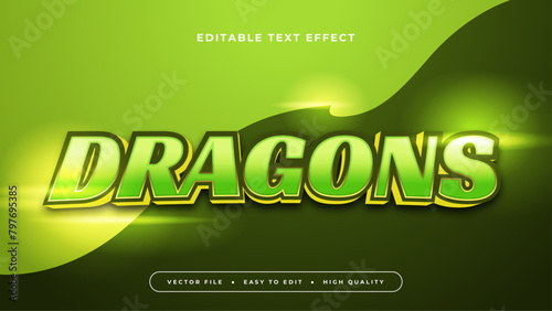 Green and yellow dragons 3d editable text effect - font style