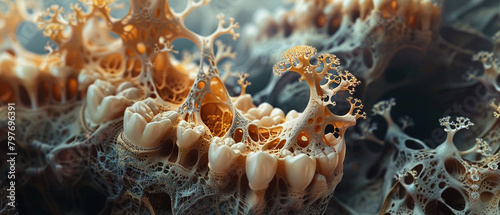 fractal tree growing out of teeth photo