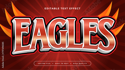 Red orange and gray grey eagles 3d editable text effect - font style