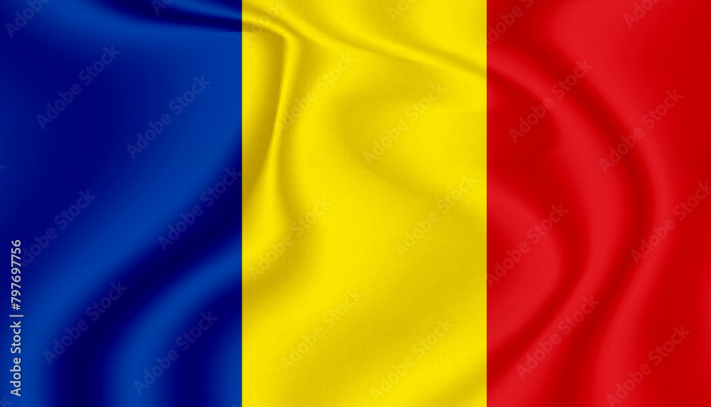 chad national flag in the wind illustration image chad national flag in the wind illustration image