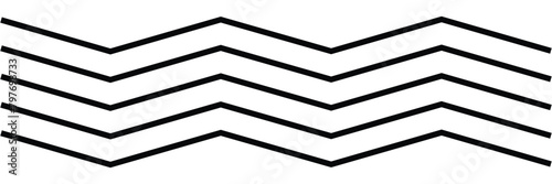 Thin line wavy abstract vector background. Curve wave seamless pattern. Line art striped graphic template. 