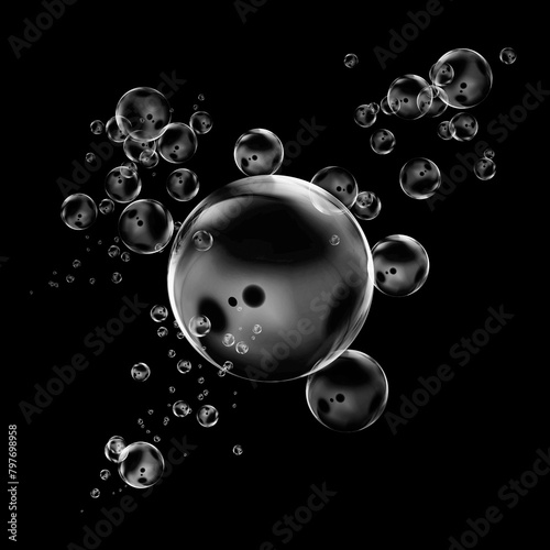 transparent balls. Bubble on a transparent background. Soap bubbles on transparent background. Air bubbles underwater on a transparent background. Soap bubbles. Realistic soap bubbles.