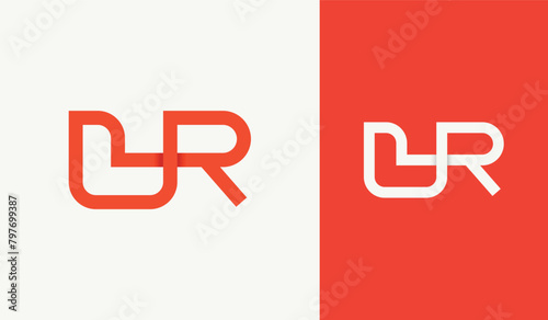 Minimal letter LR  and UR logo vector design simple logo template.  photo