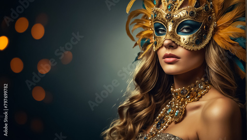Portrait of a chic woman in a carnival mask fashion © tanya78