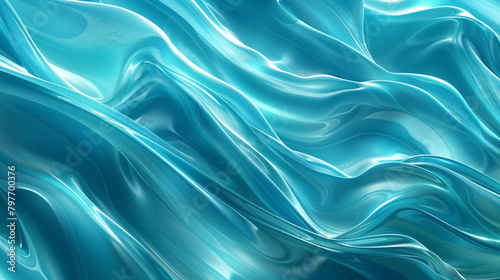 Soothing Turquoise Blue Fluid Wave Illustration