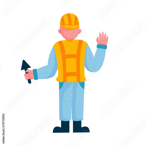 Construction worker character illustration sets