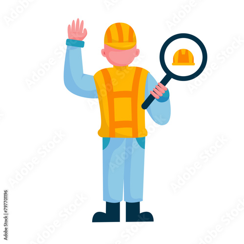 Construction worker character illustration sets