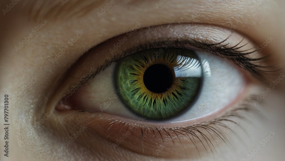 The Mesmerizing Depth of a Green Iris - AI Generated
