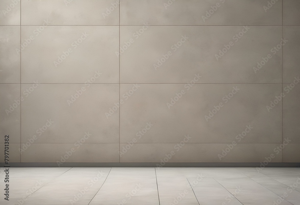 AI generated illustration of white tiled floor with red suitcase against a wall