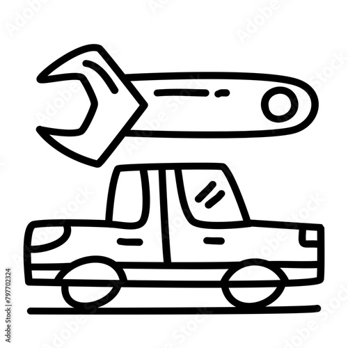 car service and repairing of doodle icon sets