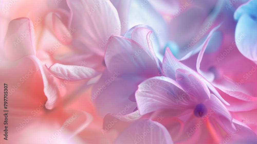 Soft-focus close-up of silky pastel-colored petals Soft-focus close-up of silky pastel-colored petals