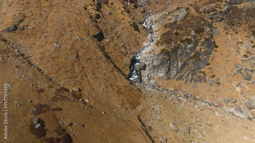 Footage of Lahaul, Spiti Valley showing Winer colours of the frozen mountains of the Himalayas