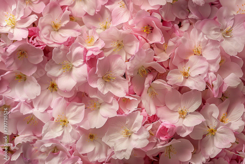 The delicate texture of cherry blossom petals, showcasing their softness and pastel hues. Cherry blossom petal textures offer a romantic and ethereal backdrop © grey