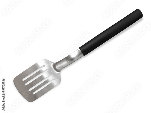 Spatula grill tool, stainless steel barbecue paddle with black handle insulated