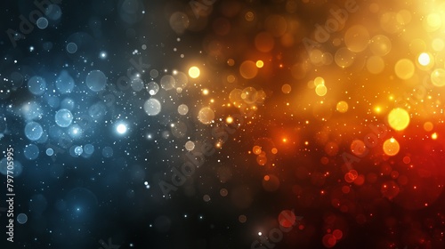 Glowing particle dots with colorful dots in abstract background, concept of light shining sparkling particles dots bokeh in blur color background © imtde.sign