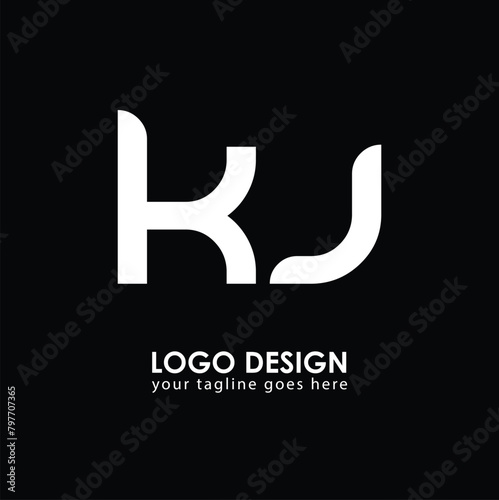 KJ KU Logo Design, Creative Minimal Letter KU KJ Monogram photo