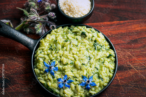 Velvety risotto with a touch of garden-fresh borage.