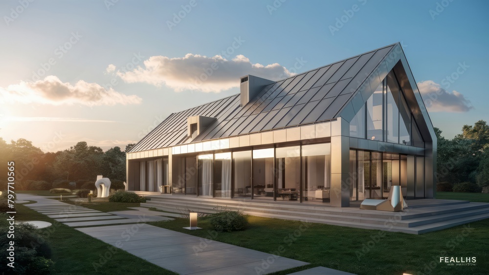 Obraz premium modern house property real estate exterior design