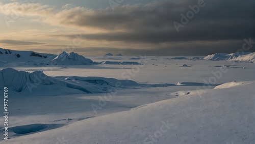 The stark, icy expanse of a polar landscape ai_generated