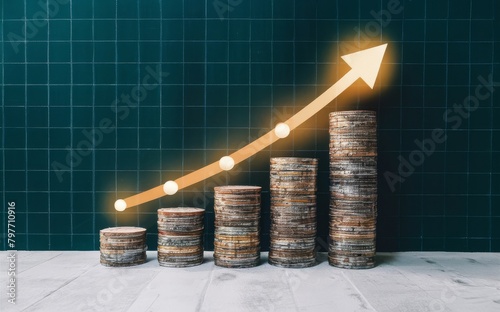 Bar Graph Showing Upward Trend - Financial Growth, Data Analysis, Business Reporting photo