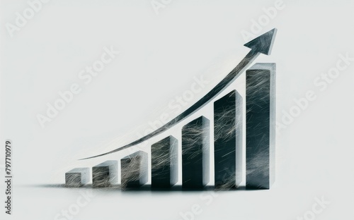 Bar Graph Showing Upward Trend - Financial Growth, Data Analysis, Business Reporting photo
