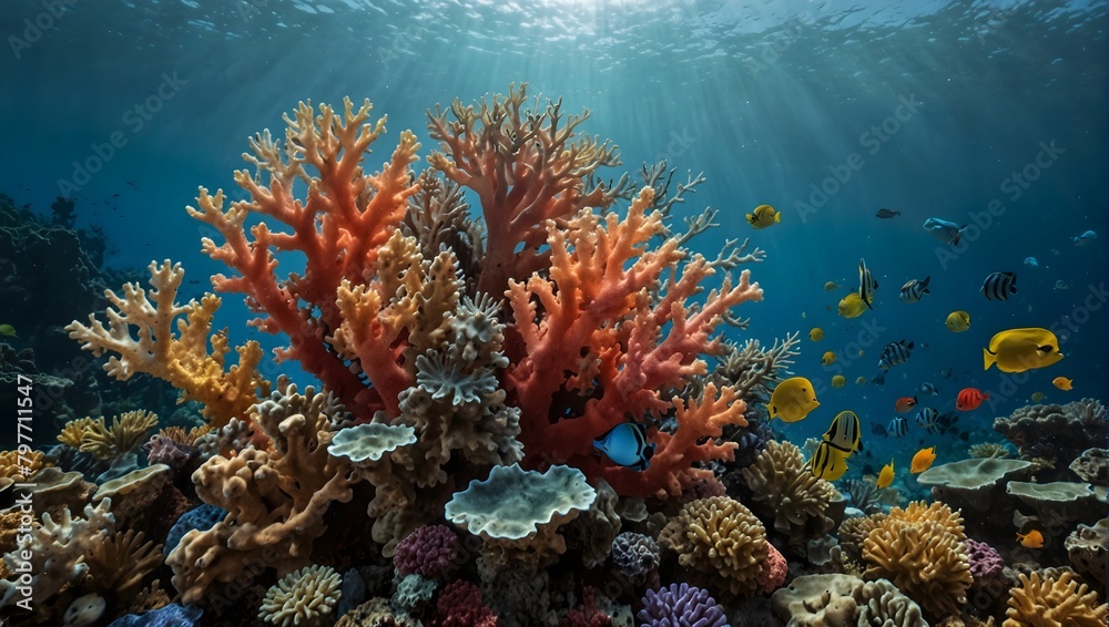 The fragile ecosystem of a vibrant coral reef ai_generated
