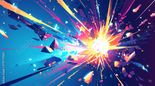 illustration of a colorful explosion 