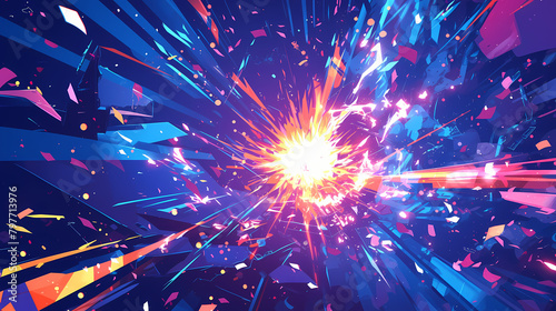 illustration of a colorful explosion	 photo