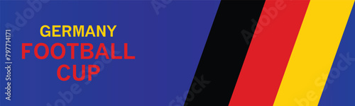 Germany football Cup and German Flag WITH Blue Background Social Media Post, Vector Illustration Editable image