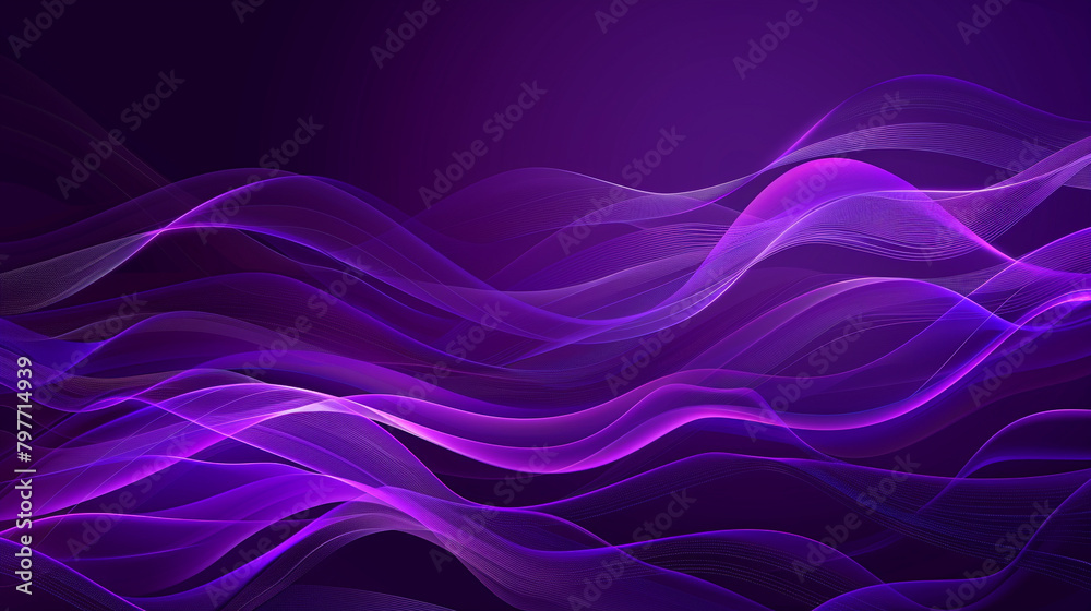Fototapeta premium Royal Purple Minimal Wave Vector Background in High-Resolution.