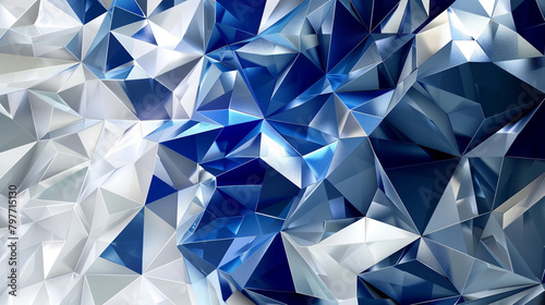 Fototapeta Naklejka Na Ścianę i Meble -  Blue and White Abstract Geometric Shapes