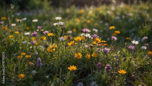 The vigorous growth of wildflowers in a spring meadow ai_generated