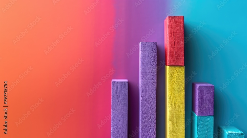 Fototapeta premium Colorful bar chart showing data trends