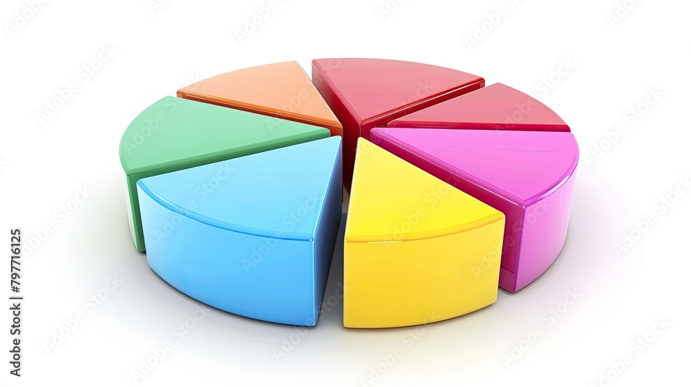 Obraz premium Colorful pie chart showing market share distribution