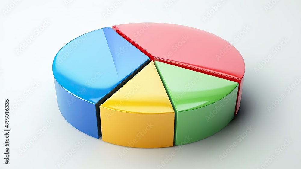 Obraz premium Colorful pie chart showing market share distribution