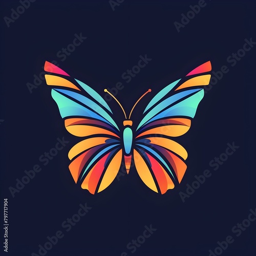 butterfly on black background Generative AI  © Rida