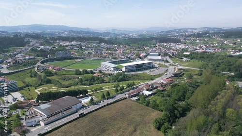 Aerial view of F.C. Paços de Ferreira Sports Complex in Portugal photo