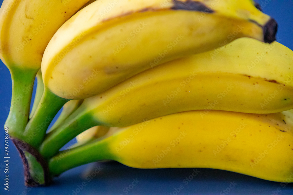 Ripe banana isolated in fine detail and selective focus.