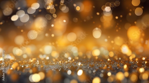 lights grunge background gold glitter generative ai