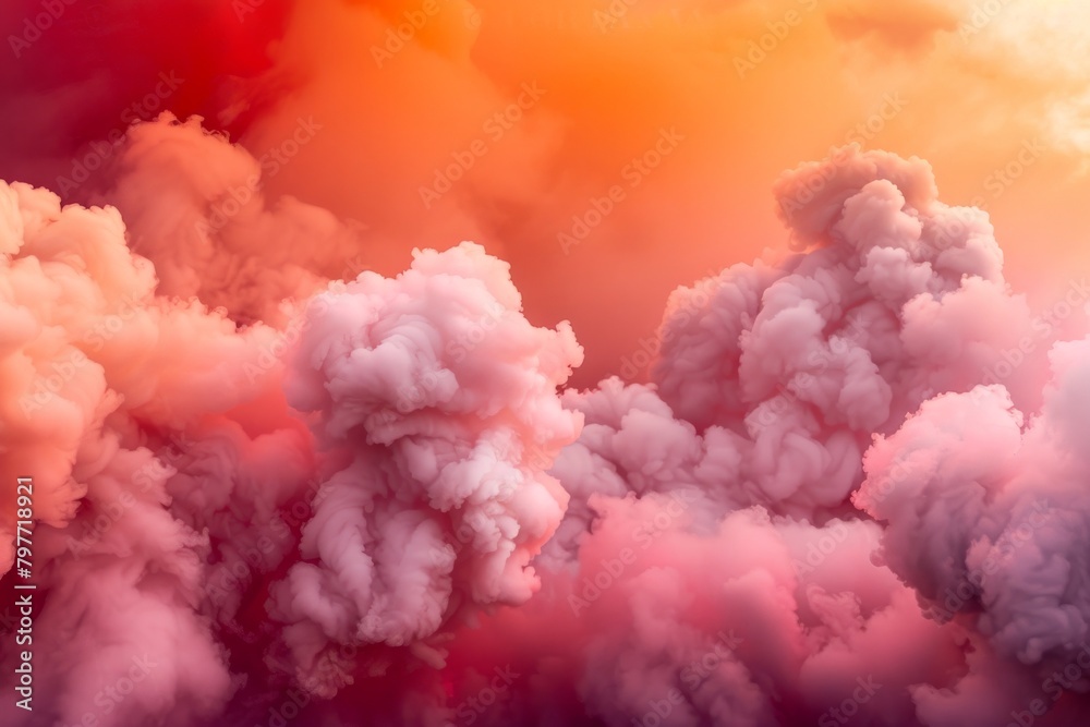 A vibrant dream of cotton candy clouds