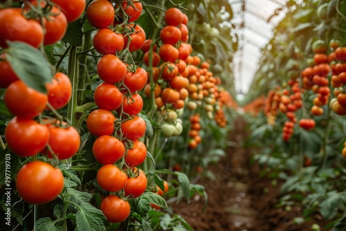 Ceiling-to-floor tomatoes: greenhouse harvest