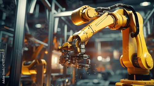 heavy automation robot arm machine in smart factory industrial Generative AI