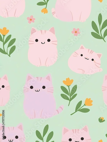 Cute colorful cat wallpaper background